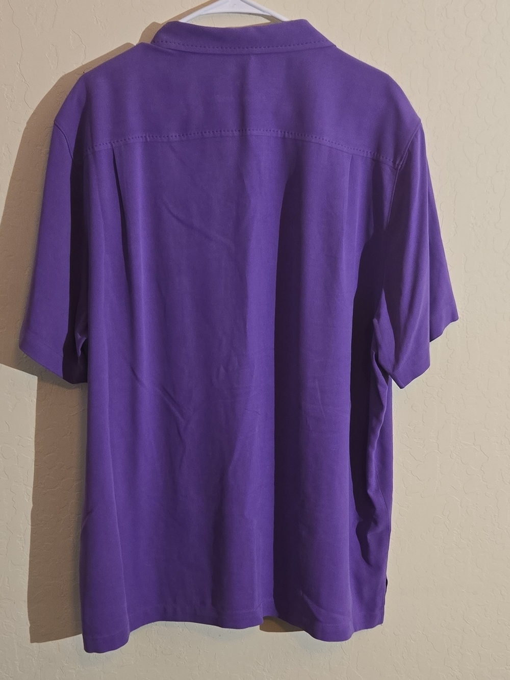 Tommy Bahama Solid Purple Short-Sleeve Camp Shirt - Picture 6 of 6